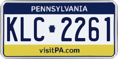 PA license plate KLC2261
