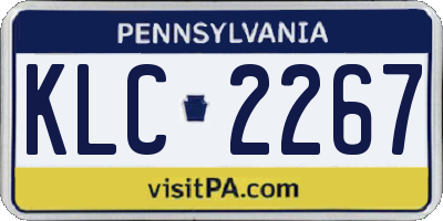 PA license plate KLC2267