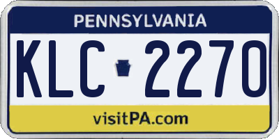 PA license plate KLC2270