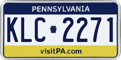 PA license plate KLC2271