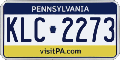 PA license plate KLC2273