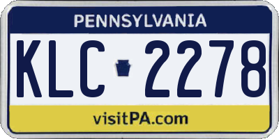 PA license plate KLC2278