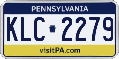 PA license plate KLC2279