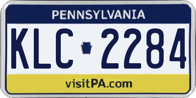 PA license plate KLC2284