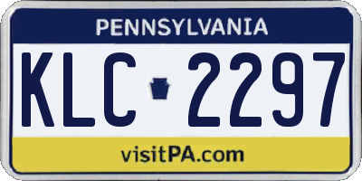 PA license plate KLC2297