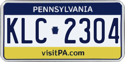 PA license plate KLC2304