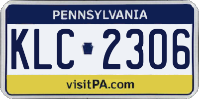 PA license plate KLC2306