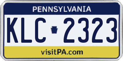 PA license plate KLC2323