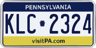 PA license plate KLC2324