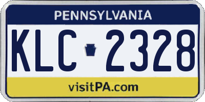 PA license plate KLC2328
