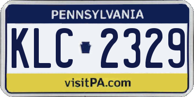 PA license plate KLC2329