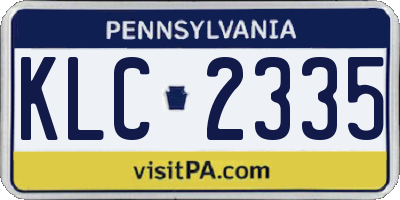 PA license plate KLC2335