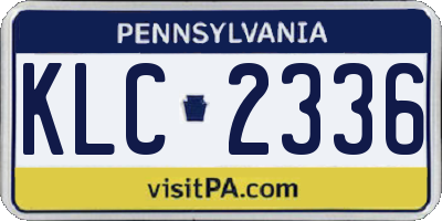 PA license plate KLC2336