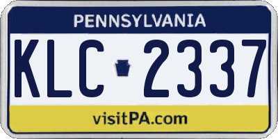PA license plate KLC2337