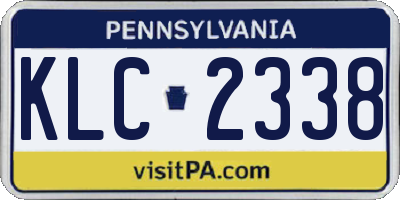 PA license plate KLC2338