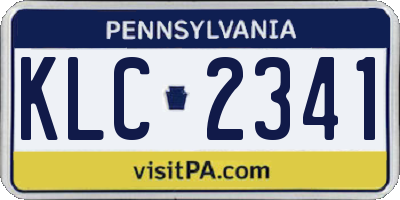 PA license plate KLC2341