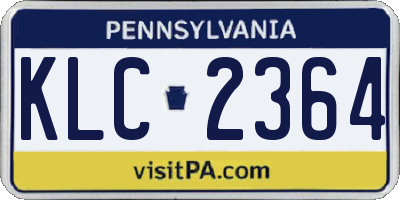 PA license plate KLC2364
