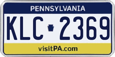 PA license plate KLC2369