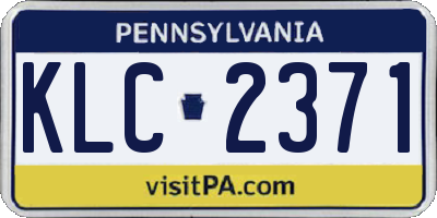 PA license plate KLC2371