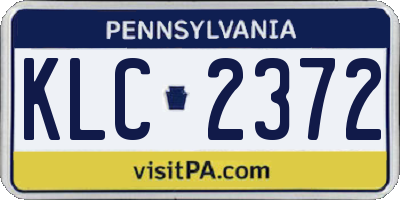 PA license plate KLC2372