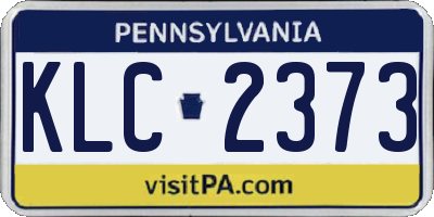 PA license plate KLC2373