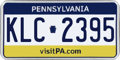 PA license plate KLC2395