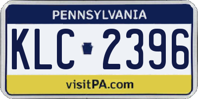 PA license plate KLC2396