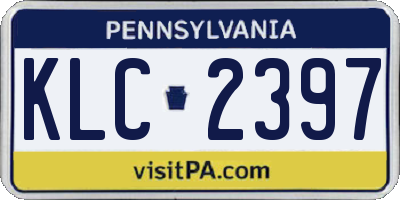 PA license plate KLC2397