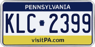 PA license plate KLC2399
