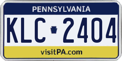 PA license plate KLC2404