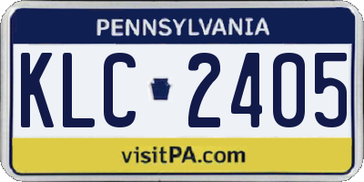 PA license plate KLC2405