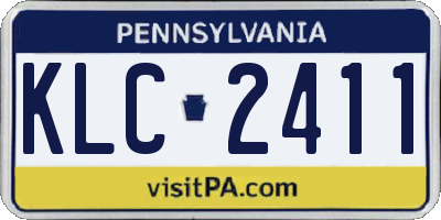 PA license plate KLC2411