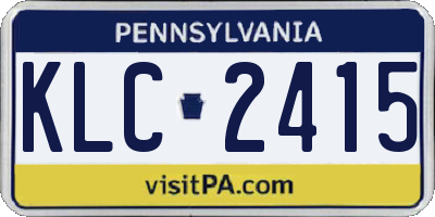 PA license plate KLC2415