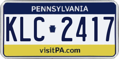 PA license plate KLC2417