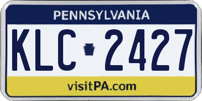 PA license plate KLC2427