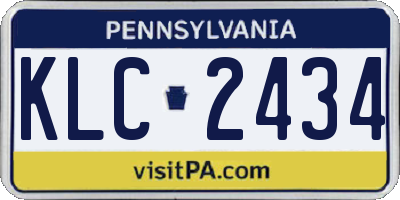 PA license plate KLC2434