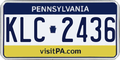 PA license plate KLC2436