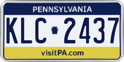 PA license plate KLC2437