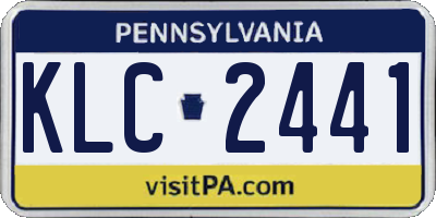 PA license plate KLC2441