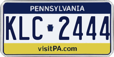 PA license plate KLC2444