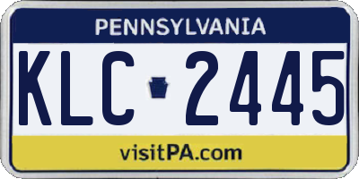 PA license plate KLC2445