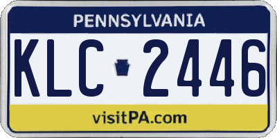 PA license plate KLC2446
