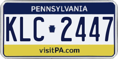 PA license plate KLC2447
