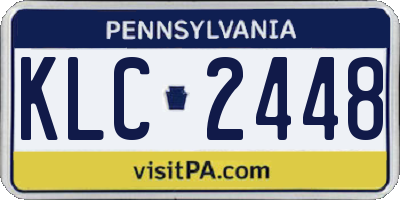 PA license plate KLC2448