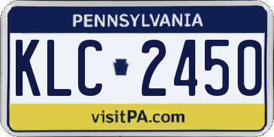 PA license plate KLC2450