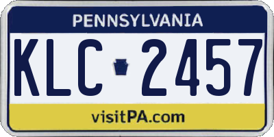 PA license plate KLC2457