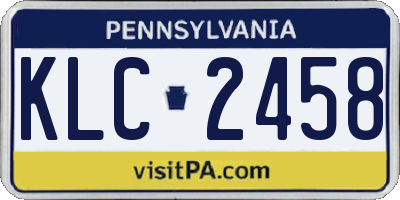 PA license plate KLC2458