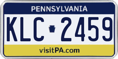PA license plate KLC2459