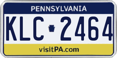 PA license plate KLC2464