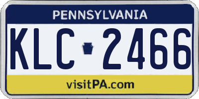 PA license plate KLC2466